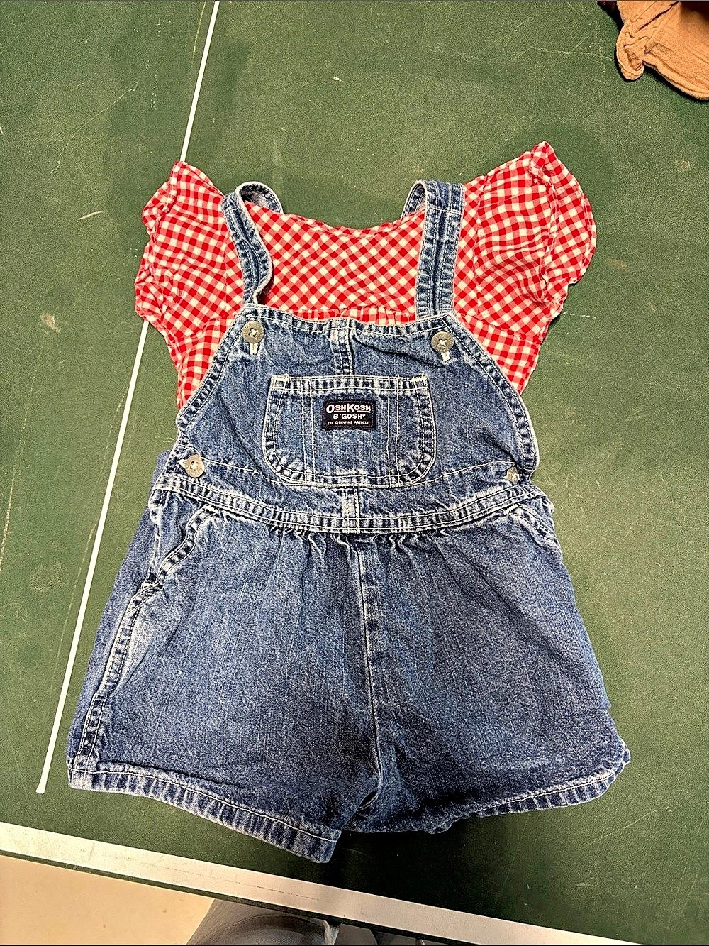 OshKosh B'gosh Baby Gingham Denim Romper 18M